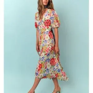 RIXO | Dresses | Rixo London Corrine Midi Dress Floral Multi